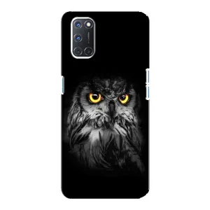 Чохли з принтом СОВИ для Oppo A92 (Сова на чорному)