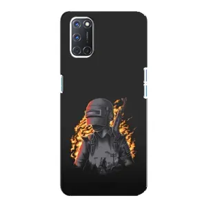 Силиконовый чехол с картинкой "Герой Pubg" на Oppo A92 (В огне)