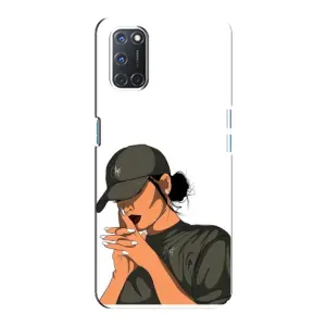 Силиконовый Чехол на Oppo A92 с картинкой Стильных Девушек (В зеленом)