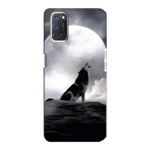 Чохол з Вовком на Oppo A92 (Вовк і місяць)