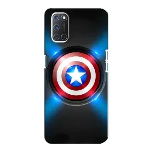 Чохол с Щітом Капітана Америки на Oppo A92 (Яскраий Щит Капітана)