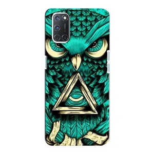 Чохли з принтом СОВИ для Oppo A92 (Зелена сова)