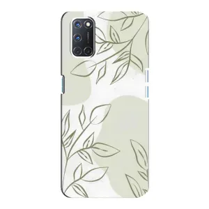 Чохол квітковий дизайн для Oppo A92 (Зелений дизайн)