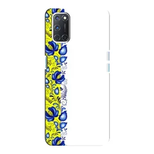Силиконовый Чехол на Oppo A92 с картинкой Вышиванки (Желто-синяя вышиванка)