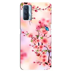 Чехол с принтом САКУРЫ на Oppo A92s (Бабочки на сакуре)