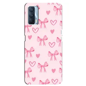 Чехол банты для Oppo A92s (Бантики и сердечки)