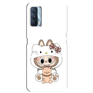 Чохол з принтом Лабубу для Oppo A92s (Білий Лабубу)