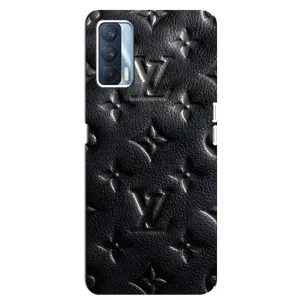 Текстурный Чехол Louis Vuitton для Оппо А92с (Черный ЛВ)