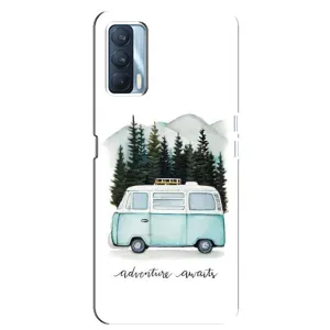 Силиконовый бампер с картинкой машины на Oppo A92s (Домик на колесах)