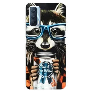 Силиконовый Чехол с Енотами на Oppo A92s (Енот в очках)