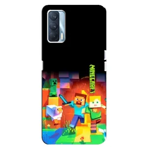 Чехлы для Oppo A92s (Персонажи Майн Крафт) (Герой Майнкрафт)