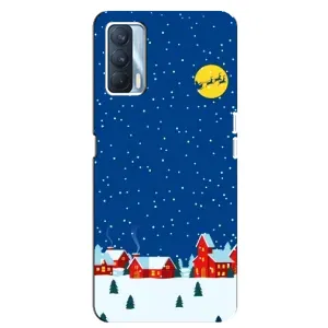 Силиконовый бампер на рождество для Oppo A92s (Город в снегу)