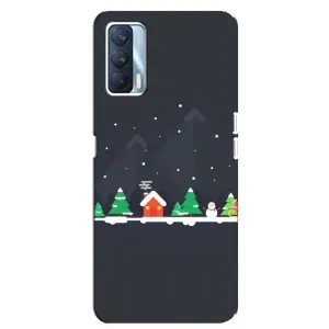 Силиконовый бампер на рождество для Oppo A92s (Город зимний)