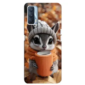 Печатный чехол «Зверята с кофе» для Oppo A92s (Грызунчик с кофе)