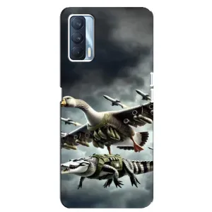 Чехол с мемами тралалело тралала для Oppo A92s (Гусини и крокодило)