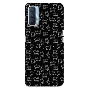 Чехол на тематику: Коты для OPPO A92s (Котики на черном)