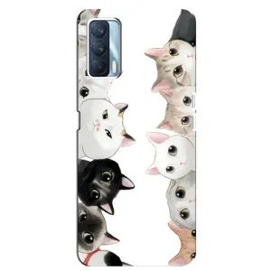 Силиконовый чехол с котиком для Oppo A92s (Коты)