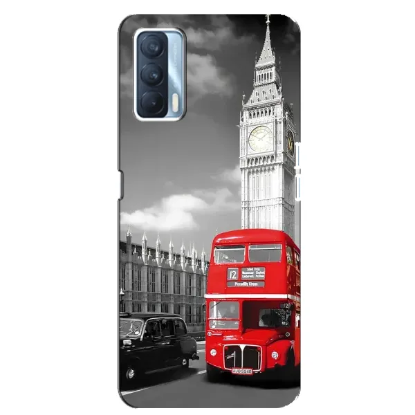 Чехол с рисунком «Красный автобус» для OPPO A92s