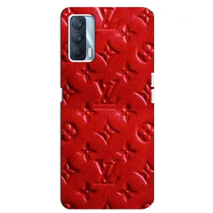 Текстурный Чехол Louis Vuitton для Оппо А92с (Красный ЛВ)