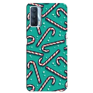 Силиконовый бампер на рождество для Oppo A92s (Леденцы)