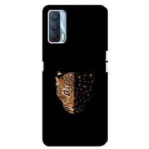 Чохол з леопардовим принтом на Oppo A92s (Леопард на чорному)