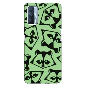 Силиконовый Чехол с Енотами на Oppo A92s (Мордочки Енота)