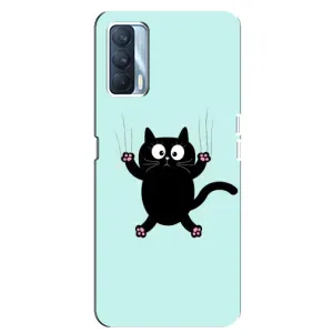 Силиконовый чехол с котиком для Oppo A92s (Падающий кот)