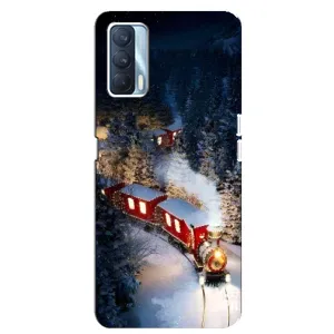 Силиконовый бампер на рождество для Oppo A92s (Поезд)