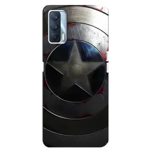 Чехол с Щитом Капитана Америки на Oppo A92s (Ретро Щит Капитана)