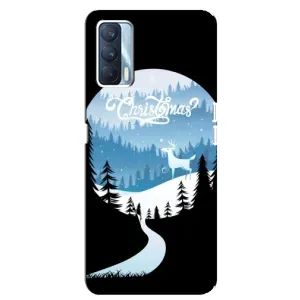 Силиконовый бампер на рождество для Oppo A92s (Рождественский Олень)