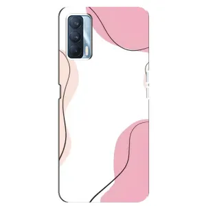 Чехол цветочный дизайн для Oppo A92s (Розовый фон)