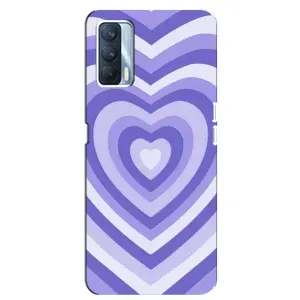 Чохли з тематикою "Маленькі Сердчеки" на Oppo A92s (Серце фіолет)