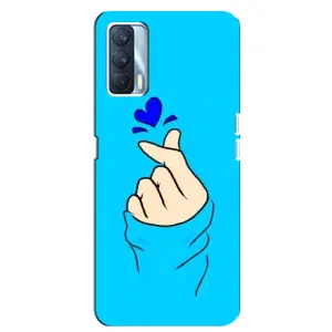 Чохол (Знак сердечка) для Oppo A92s (Сердечко на синоьому)