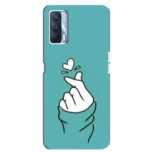Чохол (Знак сердечка) для Oppo A92s (Сердечко на бірюзовому)