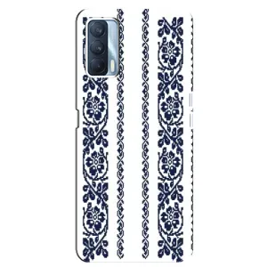 Силиконовый Чехол на Oppo A92s с картинкой Вышиванки (Синяя вышиванка)