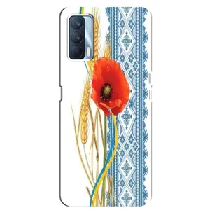 Силиконовый Чехол на Oppo A92s с картинкой Вышиванки (Вышиванка с цветком)