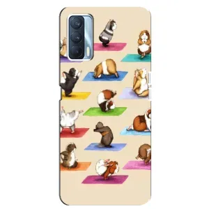 Чехол с Прикольным принтом на Oppo A92s (Ёга свинок)