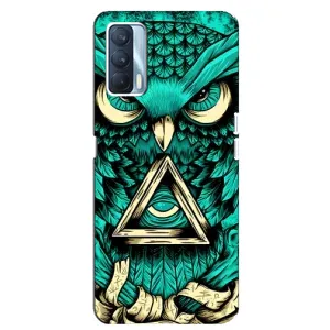 Чехлы с принтом СОВЫ для Oppo A92s (Зеленая сова)