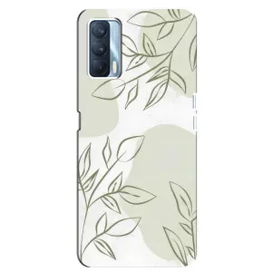 Чехол цветочный дизайн для Oppo A92s (Зелёный дизайн)