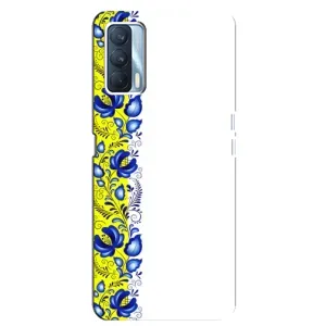 Силиконовый Чехол на Oppo A92s с картинкой Вышиванки (Желто-синяя вышиванка)