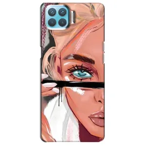 Силиконовый Чехол на Oppo A93 с картинкой Стильных Девушек (Девушка и ресницы)