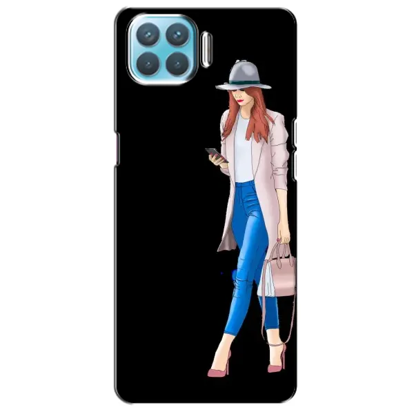 Чехол с рисунком «Девушка со смартфоном» для OPPO A93 Чехол с рисунком «Девушка со смартфоном» для OPPO A93