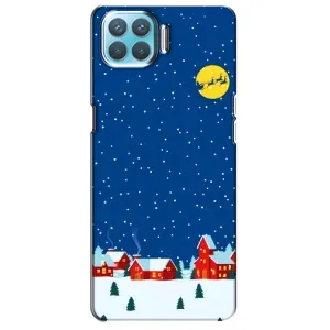 Силиконовый бампер на рождество для Oppo A93 (Город в снегу)