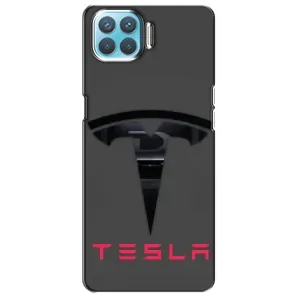 Силіконовий бампер з картинкою машини на Oppo A93 (Logo TESLA)
