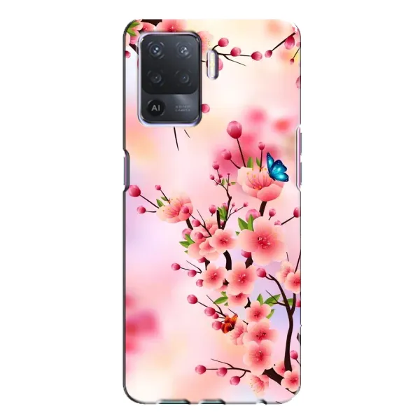 Чехол с рисунком «Бабочки на сакуре» для OPPO A94