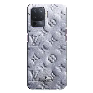 Текстурный Чехол Louis Vuitton для Оппо А94 (Белый ЛВ)