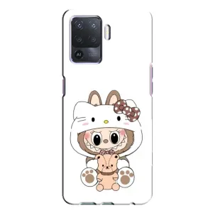 Чохол з принтом Лабубу для Oppo A94 (Білий Лабубу)
