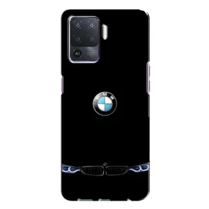 Силиконовый бампер с картинкой машины на Oppo A94 (Черный BMW)