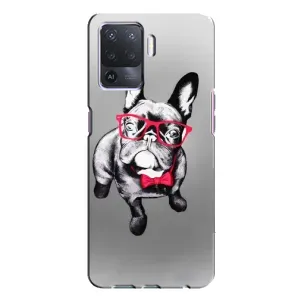 Чехол (ТПУ) Милые собачки для Oppo A94 (Бульдог в очках)