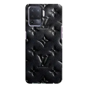 Текстурный Чехол Louis Vuitton для Оппо А94 (Черный ЛВ)